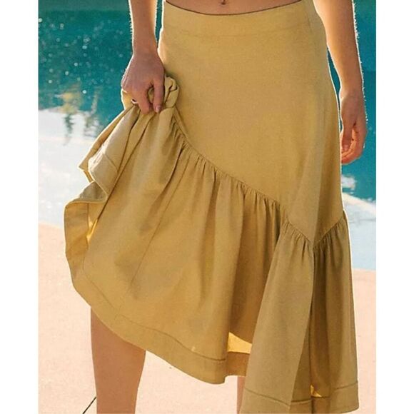 Free People Beach Asymmetrical MIDI Skirt - Picture 1 of 6